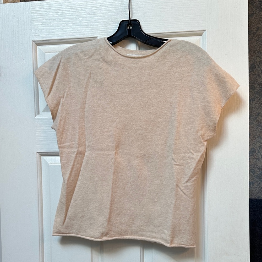 Vince Beige Short Sleeve Women's Tee